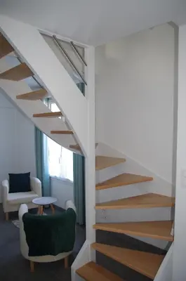 Coin salon dans l'établissement Gîte de la Grève