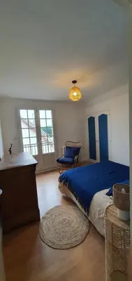 Coin salon dans l'établissement Le Crépuscule, 300m de la plage, animaux de compagnie bienvenue