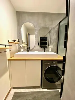 Cuisine ou kitchenette dans l'établissement Acamar, appartement en front de mer avec parking privée