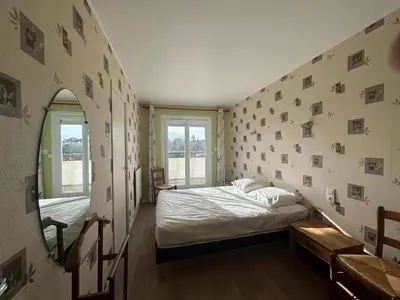 Un ou plusieurs lits dans un hébergement de l'établissement Appartement 3 pièces à Cabourg, 300m de la plage, 6 pers, balcons, parking, animaux acceptés - FR-1-487-296