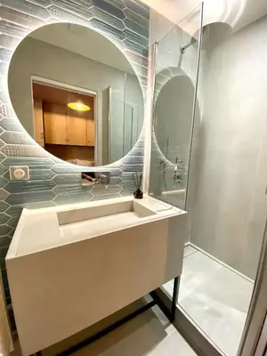 Salle de bains dans l'établissement Ogma, Studio coquet au calme