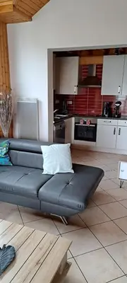 Cuisine ou kitchenette dans l'établissement Cottage Le Pélican 3 chambres, à 5 minutes du Mont St Michel