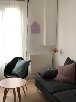 Coin salon dans l'établissement Le Spot, appartement spacieux à 30m de la mer 45m2