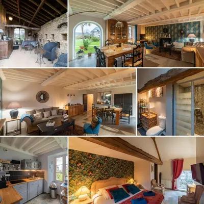 Coin salon dans l'établissement La Fontaine Cottage - Proximité historique - Bayeux