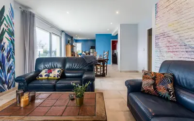 Coin salon dans l'établissement La proue - appt avec terrasse à moins de 100m de la plage