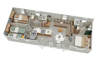 Plan de l'établissement mobilhome 3 chambres