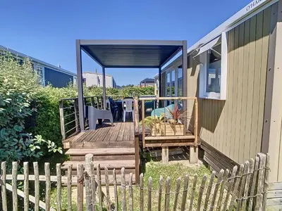 Plan de l'établissement Mobil-home confort 4 pers, 2 ch, piscine chauffée, 200m plage, parking, wifi gratuit, animaux ok - FR-1-361A-32