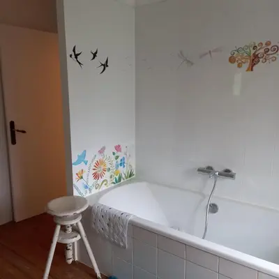 Salle de bains dans l'établissement Chambres d'Hôtes Couleurs d'Elvine