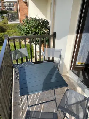 Balcon ou terrasse dans l'établissement Cabourg T2 cosy avec accès direct plage