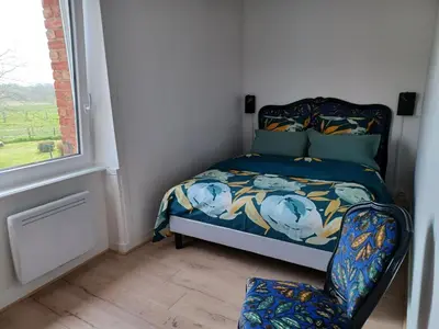 Un ou plusieurs lits dans un hébergement de l'établissement Gîte du LERRE Baie du Mont St Michel Meublé de Tourisme 3 Etoiles