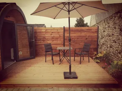 Terrasse ou espace extérieur de l'établissement Cottage climatisé avec terrasse privative et kitchenette