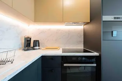 Cuisine ou kitchenette dans l'établissement Front de mer vue exceptionnelle