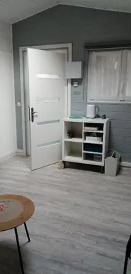 Cuisine ou kitchenette dans l'établissement Chambre d'hôtes sur les plages du débarquement