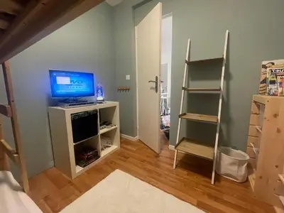 Télévision ou salle de divertissement dans l'établissement Splendide appartement 40m2 familial cabourg
