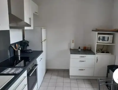 Cuisine ou kitchenette dans l'établissement Maison chaleureuse avec terrasse et vue baie