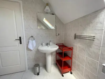 Salle de bains dans l'établissement Gîte Gold - La Ferme Delaunay