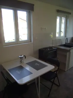 Cuisine ou kitchenette dans l'établissement Pétale de RoZ au pied du Mont Saint Michel