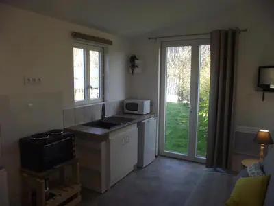 Cuisine ou kitchenette dans l'établissement Pétale de RoZ au pied du Mont Saint Michel