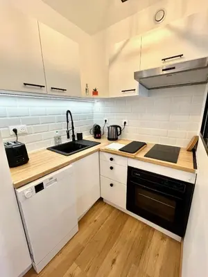Cuisine ou kitchenette dans l'établissement Studio avec grande terrasse et parking privatifs