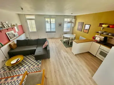 Cuisine ou kitchenette dans l'établissement La courette, maison avec cour proche plage