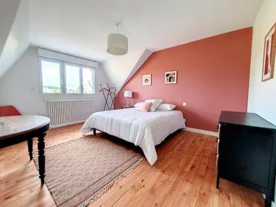 Un ou plusieurs lits dans un hébergement de l'établissement Au Mont Chez Vous #Jacuzzi et Vue Mont-St-Michel#