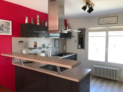 Cuisine ou kitchenette dans l'établissement La Maison des phares
