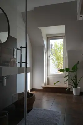 Salle de bains dans l'établissement La Villégiature