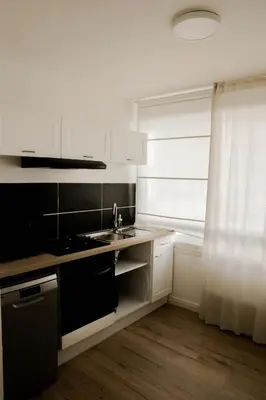 Cuisine ou kitchenette dans l'établissement Belle appartement lumineux -Tram au pied de l'immeuble -