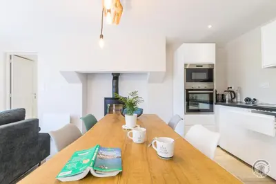 Cuisine ou kitchenette dans l'établissement Havre de Paix