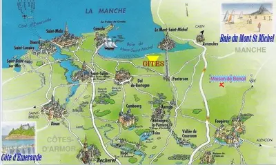Plan de l'établissement Mellé gîte à la campagne proche du Mont Saint Michel