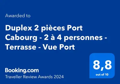 Certificat, récompense, panneau ou autre document affiché dans l'établissement Duplex 2 pièces Port Cabourg - 2 à 4 personnes - Terrasse - Vue Port - Proche Plage