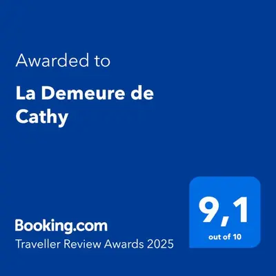 Certificat, récompense, panneau ou autre document affiché dans l'établissement La Demeure de Cathy