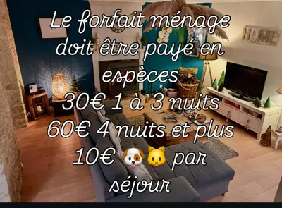 Télévision ou salle de divertissement dans l'établissement Le 33 Maison de charme coeur Cotentin