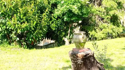 Jardin de l'établissement Maris Domus près des plages du débarquement