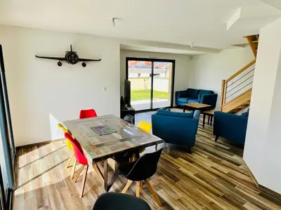 Coin salon dans l'établissement Beach house