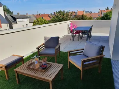 Balcon ou terrasse dans l'établissement Othello Sea Flat - Appartement terasse familial