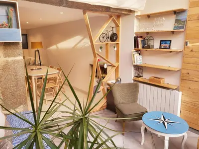 Coin salon dans l'établissement L'Héméra: Maison au coeur de Barfleur