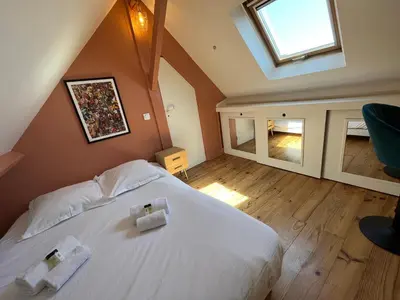Un ou plusieurs lits dans un hébergement de l'établissement Gallina, Duplex en centre ville sur le port de Caen