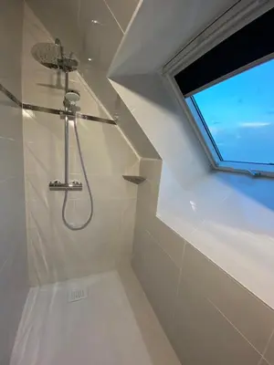 Salle de bains dans l'établissement Appartement Lu'ermael avec vue Mont Saint Michel