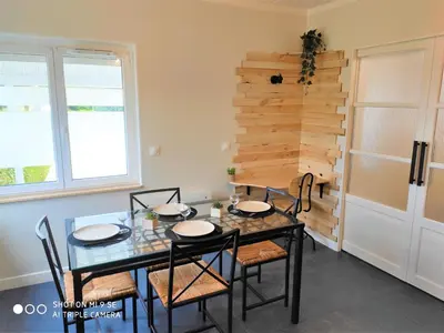 Cuisine ou kitchenette dans l'établissement Maison des Pommiers - Bord de mer et campagne