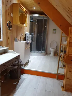 Salle de bains dans l'établissement Le relais du phare