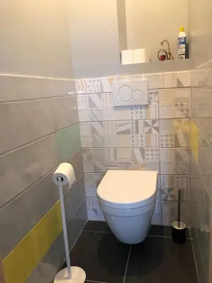 Salle de bains dans l'établissement Le logis du Chesnot