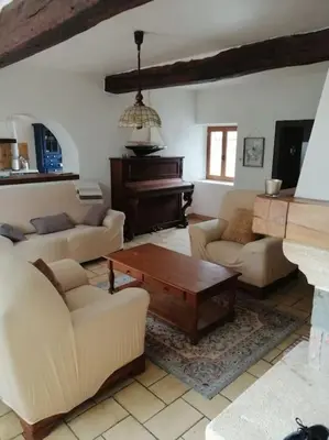 Coin salon dans l'établissement Gîte Les Aubins - Bord de Mer - Cotentin