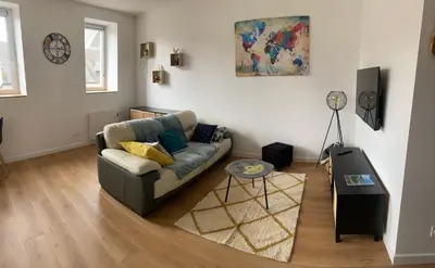 Coin salon dans l'établissement Gîte mont-blan