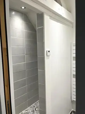 Salle de bains dans l'établissement LA CABINE VUE MER
