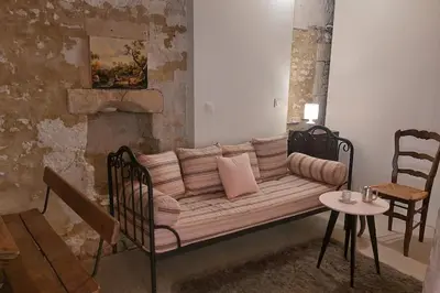Coin salon dans l'établissement La Bergerie de Bénéauville 7 personnes