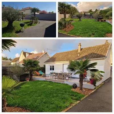 Jardin de l'établissement Villa Poppies Holidays - Luxury Seaside Retreat Spa Private Garden Baby-Foot 14 Guests EVG Groups XXL Ouistreham Riva Bella D-Day Beaches