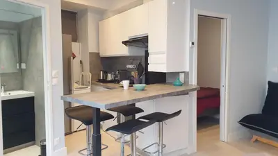 Cuisine ou kitchenette dans l'établissement Studio Corsaire 4J