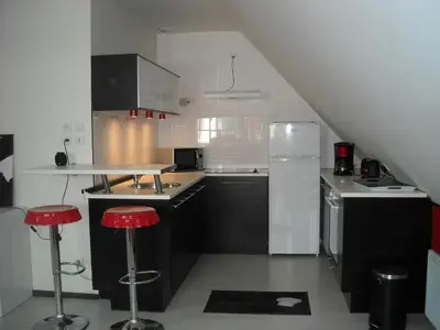 Cuisine ou kitchenette dans l'établissement Les granvillaises