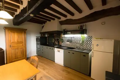 Cuisine ou kitchenette dans l'établissement Gîte de charme avec Spa, baie du Mont St Michel